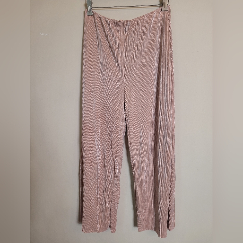 Anthropologie Postmark Shimmering Pink Pleated Skirt Small